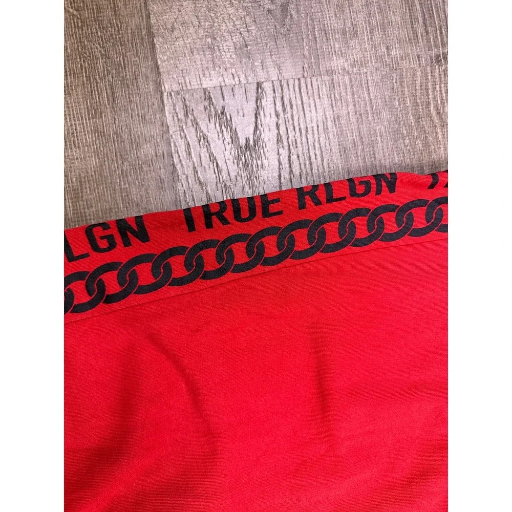 True Religion Mens Joggers Medium Red Chain Link Graphic Sweatpants